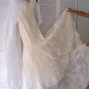 Embellished Strapless Lace Wedding Dress - Annasul Y